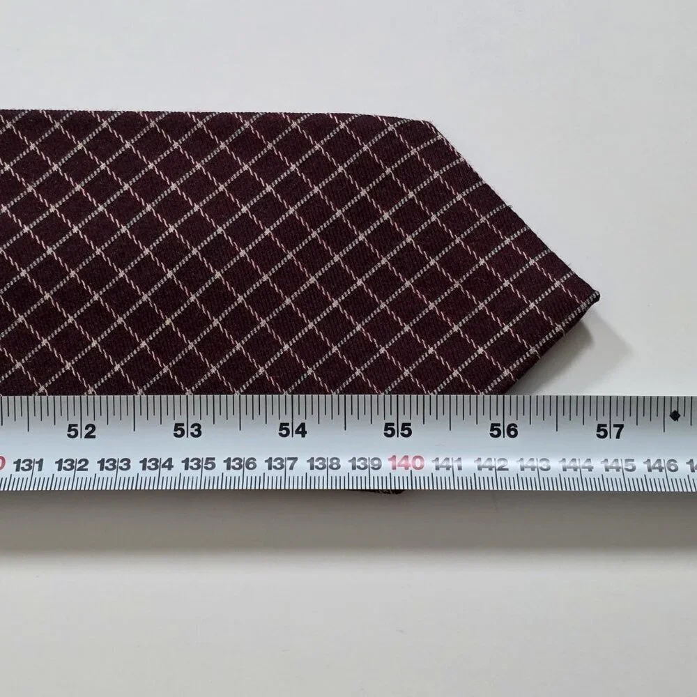 Vtg Gap Wool Silk Tie Brown Beige Geometric Pattern Preppy Office USA W 4
